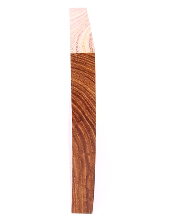 A wooden plank close-up is located on the white backgroundの写真素材