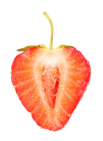 Half of strawberry isolated on a white background の写真素材