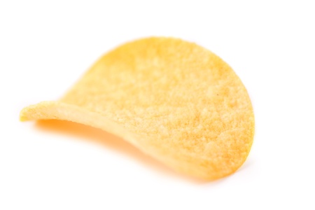 One potato chips isolated on a white background and shadowの写真素材