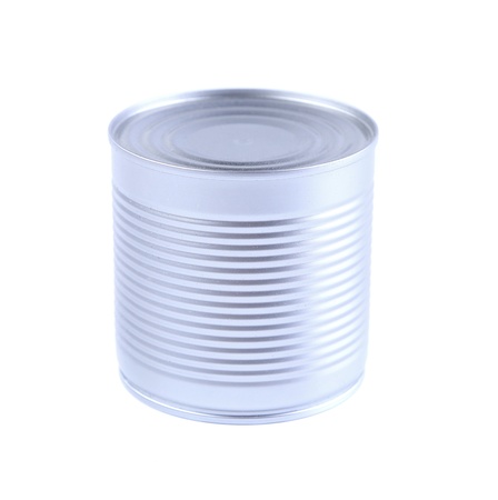 The closed tin cans  On a white background の写真素材