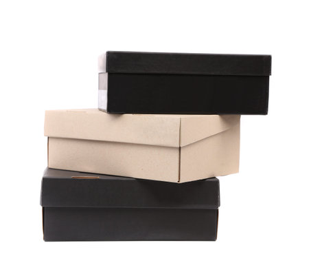 Three boxes isolated on a white background