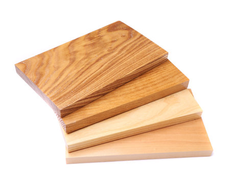 Four boards  acacia, oak, elm, lime  fanの写真素材
