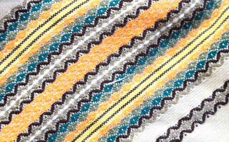 Folk fabric. Sozopol. Traditional pattern of the area.