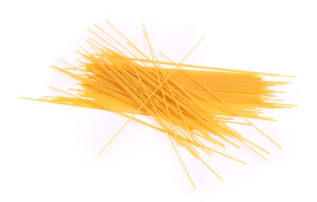 spaghetti number three on a white backgroundの写真素材