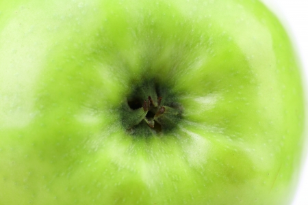 Green apple. Close up. A whole background.の写真素材