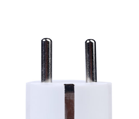 White plug isolated on a white background