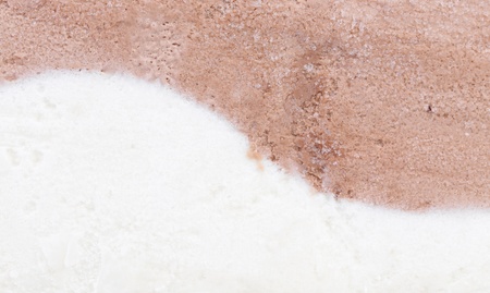 Background of vanilla and chocolate ice cream. Macro.の写真素材