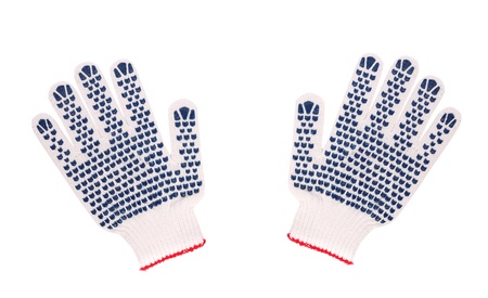 Work gloves isolated on a white background. Close up.の写真素材