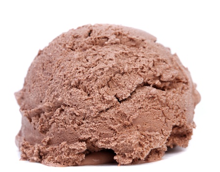 Chocolate Ice Cream Scoop  Close up  White background の写真素材