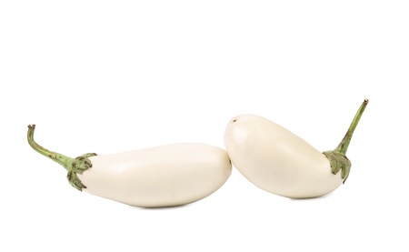 White aubergines isolated on a white backgroundの写真素材