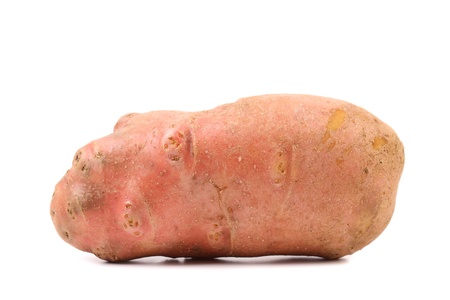 Red potato tuber isolated on a white background.の写真素材