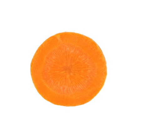 Carrot slice. Isolated on a white background.の写真素材