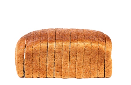 Sliced brown bread. Isolated on a white background.の写真素材