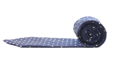 Rolled up polka dot necktie. Close up.の写真素材
