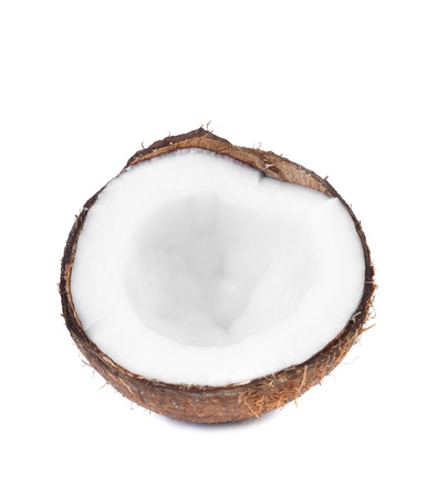 half coconut isolated on a white backgroundの写真素材