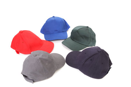 Working peaked caps. Isolated on a white background.の写真素材