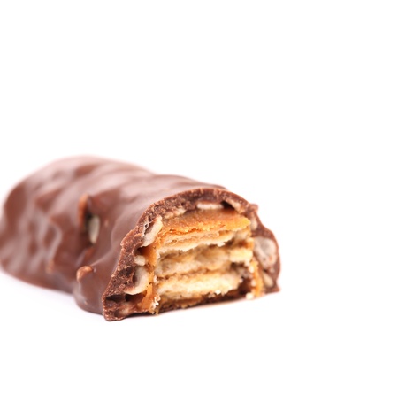 Break bar chocolate. Isolated on a white backgroundの写真素材