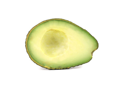 Slice of avocado. Isolated on a white background.