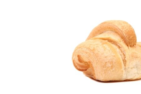 Croissant or crescent roll. Isolated on a white backgroundの写真素材