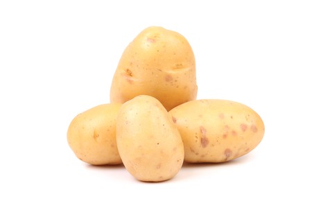 Fresh potatoes. Isolated on a white background.の写真素材