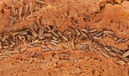 Rye bread with caraway seed. Whole background.の写真素材