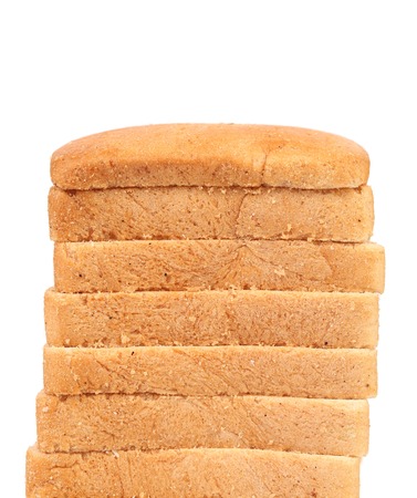 Sliced white bread. Isolated on a white backgroundの写真素材