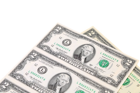 Two-dollar bills. There is white space for text