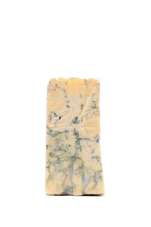 Fresh and delicious blue cheese. Isolated on a white backgroundの写真素材