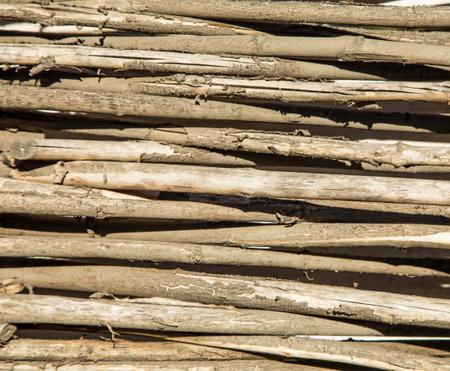 Close up of wicker fence. Texture as background