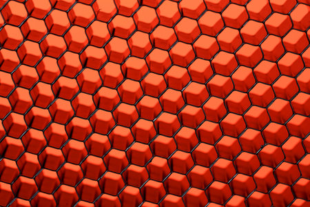 Close up of black net. Red light. Whole background.の写真素材