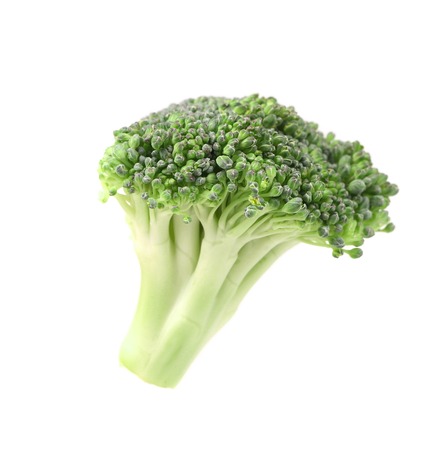 Close up of fresh broccoli. Isolated on a white background.の写真素材