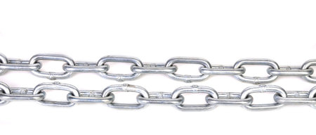 Two metal chains. Isolated on a white background
