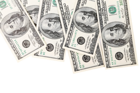 Hundred Dollar Bills. Close up. Whole background. Place for text.