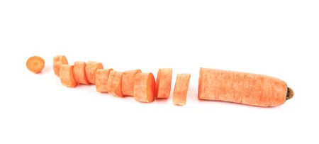 Raw carrot sliced. Isolated on a white background.の写真素材