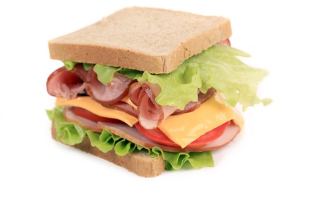 Fresh toast sandwich. Isolated on a white background.の写真素材
