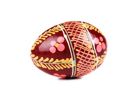 Easter egg with ornament. Isolated on a white background.の写真素材