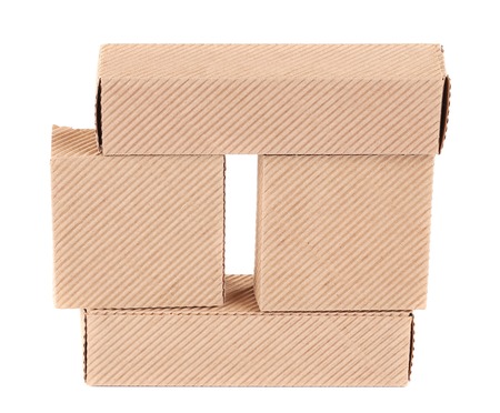 Cardboard boxes. Isolated on a white background.の写真素材