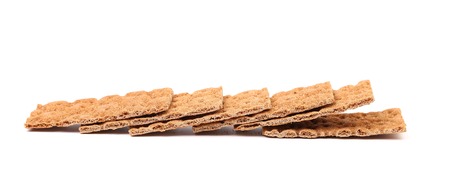 Grain crisp bread. Isolated on a white background.の写真素材