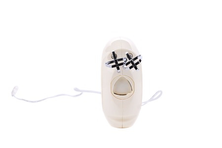 White hand mixer. Isolated on a white background.の写真素材