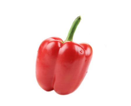 Fresh red bell pepper. Isolated on a white background.の写真素材