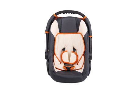 Baby car seat. Isolated on a white background.の写真素材
