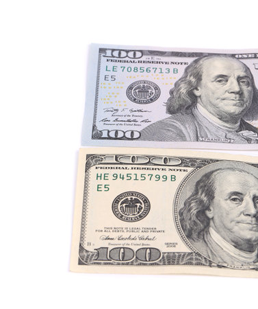 Two notes on hundred dollars. 