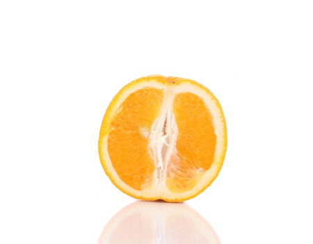 Orange fruit half. の写真素材