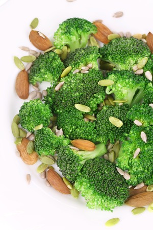 Close up of broccoli salad. Whole background.の写真素材