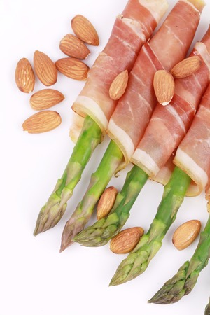 Asparagus salad. Close up. Macro. Whole background.の写真素材