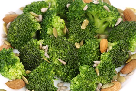 Close up of broccoli salad. の写真素材