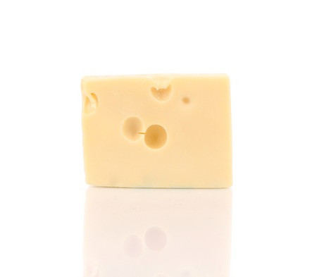 Close up of cheese slice. の写真素材