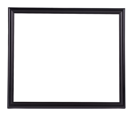 Black wooden frame. Isolated on a white background.の写真素材