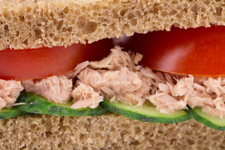 Close up of tuna sandwich. Whole background.の写真素材