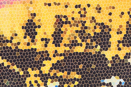 Fragment of colorful textile pattern with hexagon ornament.の写真素材